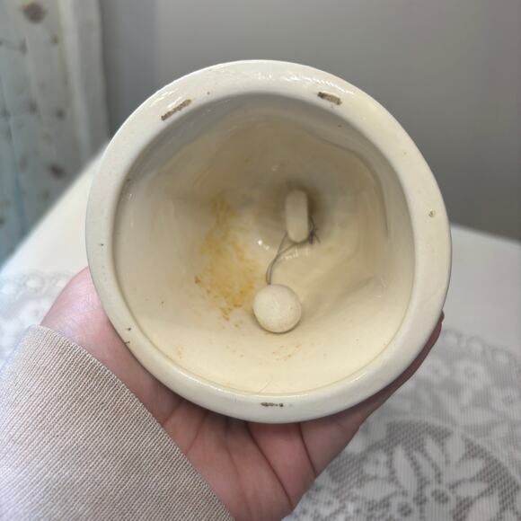 Vintage Butterfly Meadow Bell Collectible 80s Yellow Cottage Decor Porcelain - Picture 4 of 4